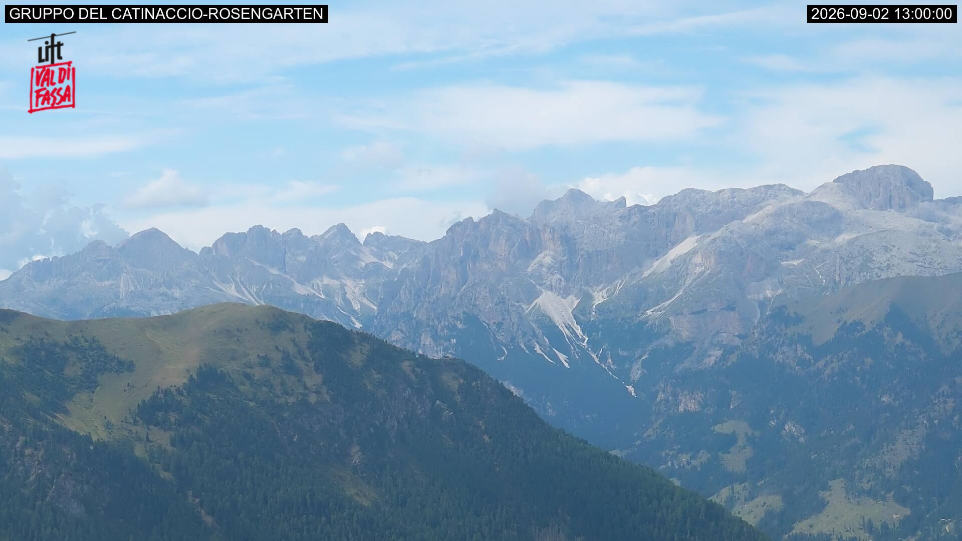 Panorama su Campitello e la Val di Fassa