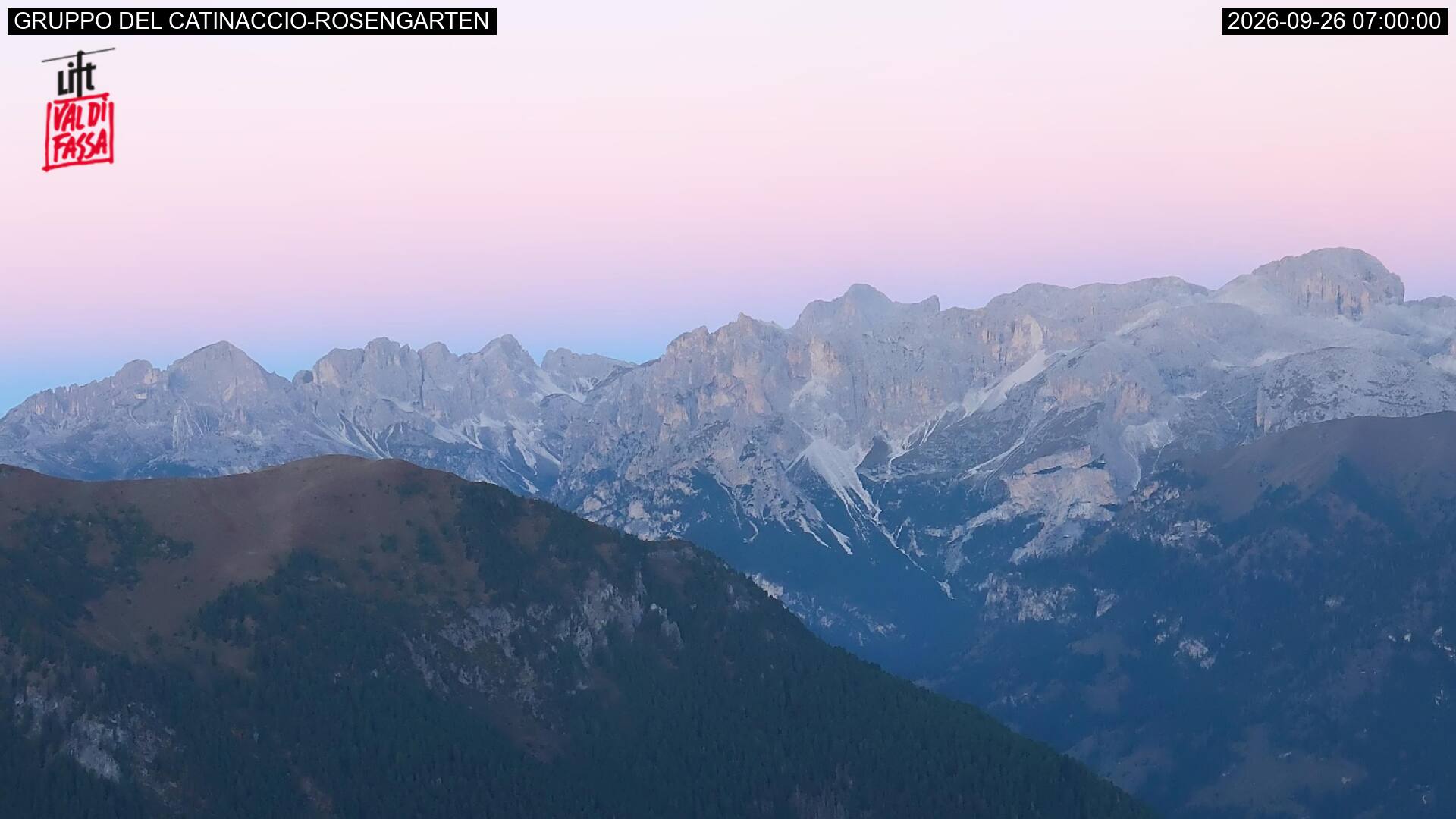 Panorama su Campitello e la Val di Fassa